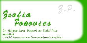 zsofia popovics business card